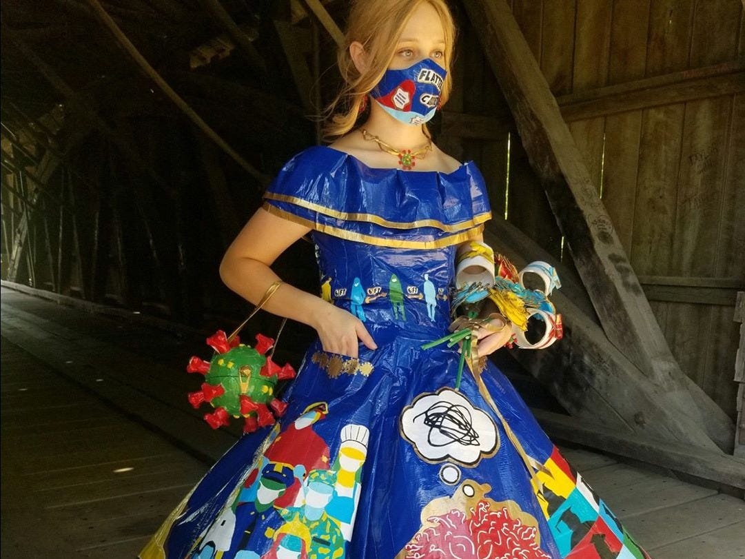 Teen Spends 400 Hours Making a Prom Dress Out of 41 Rolls of Duct Tape