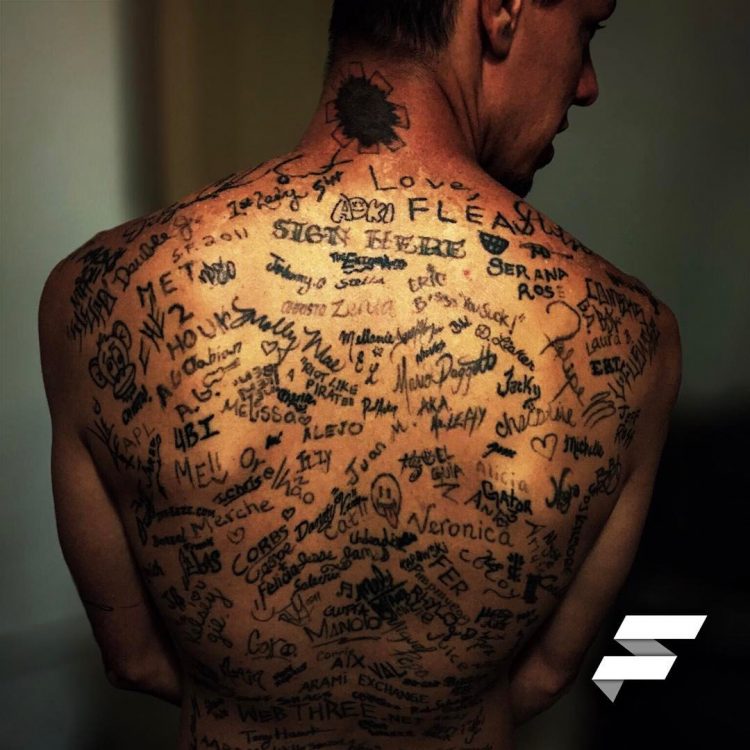 Most Signatures Tattooed On A Back  World Record  Funky Matas