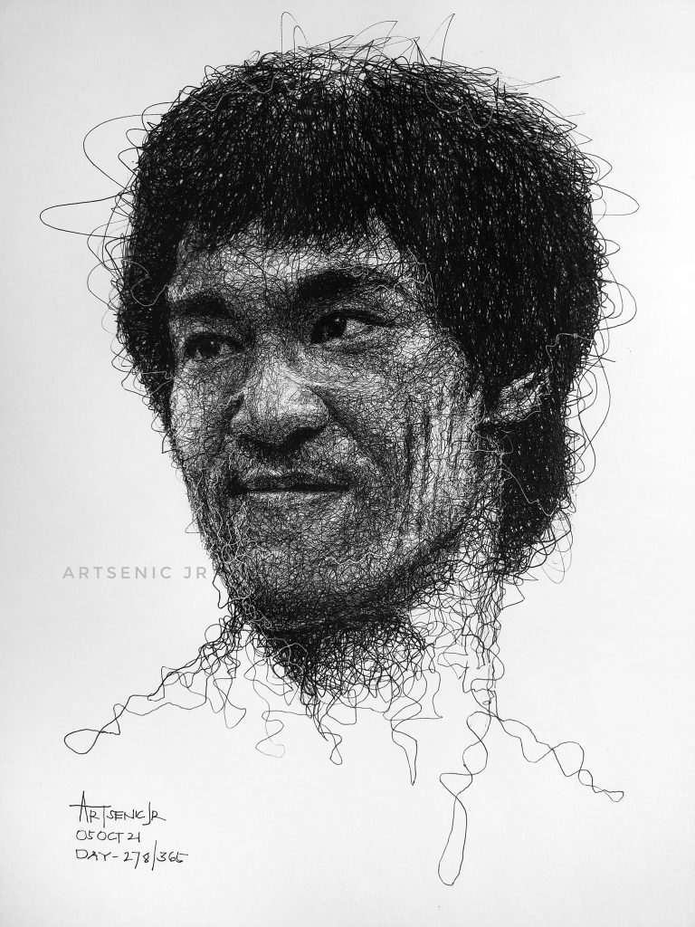 Self Taught Artist Uses Scribbling To Create Detailed Celebrity Portraits 